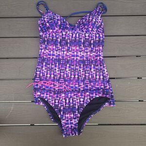 TYR Women's Purple/pink Geometric Brooke Tank & Matchinh Bikini Sz S New Sample